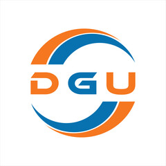 DGU letter design. DGU letter technology logo design on white background. DGU Monogram logo design for entrepreneur and business