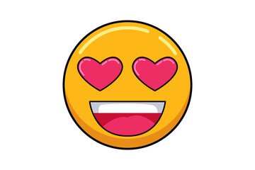 Cute Emoji Funny Flat Sticker Design