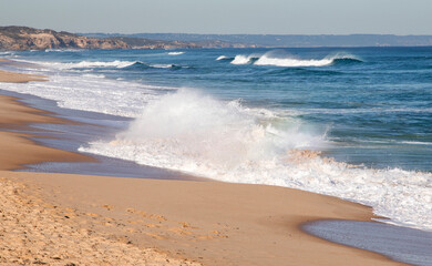 Ocean waves with colour reflection at Portsea