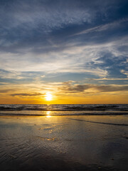 Obraz premium Landscape horizon viewpoint vertical summer sea beach nobody wind wave cool holiday calm sunset sky evening day time look calm nature tropical beautiful ocean water travel Koh Muk Trang Thailand
