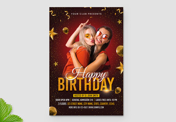 Birthday Party Flyer Layout Template - obrazy, fototapety, plakaty