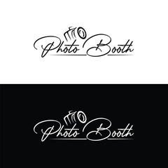 Photo Booth minimal word mark logo design for photography