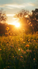Naklejka premium sunset springtime photography
