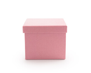 Pink paper box isolated on white background