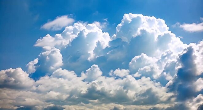 Clouds in sky animation video. Sunny Sky on blue sky animation design.