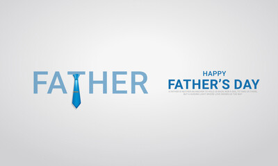 Happy Father’s Day, Father's Day creative design for social media banner, poster, 3D Illustration