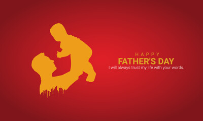 Happy Father’s Day, Father's Day creative design for social media banner, poster, 3D Illustration