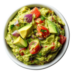 Guacamole Bowl Delight Isolated on Transparent or White Background, PNG