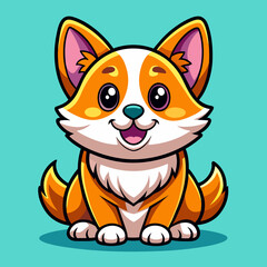 Obraz premium Logo featuring a chibi dog, isolated on a solid color background, Generative AI.