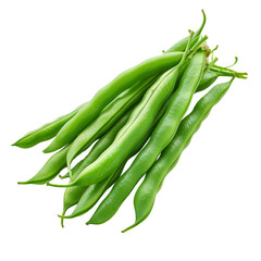 Raw Green Bean Power Isolated on Transparent or White Background, PNG