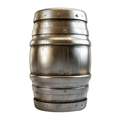Fototapeta premium Metal Beer Keg Isolated on Transparent or White Background, PNG