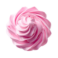 Pink Whipped Cream Delight Isolated on Transparent or White Background, PNG