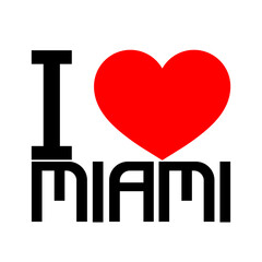 Black Red White Text I Heart Love miami city Vector EPS PNG Clip Art on white Background