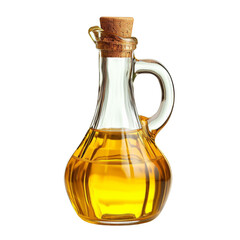 Glass Jug of Cooking Oil Isolated on Transparent or White Background, PNG