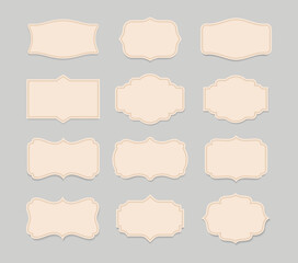 Vintage label and decoration frames collection. Retro classic badge. vector illustration