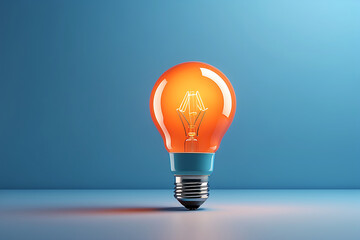 Colorful bulb on a blue background, For generating ideas