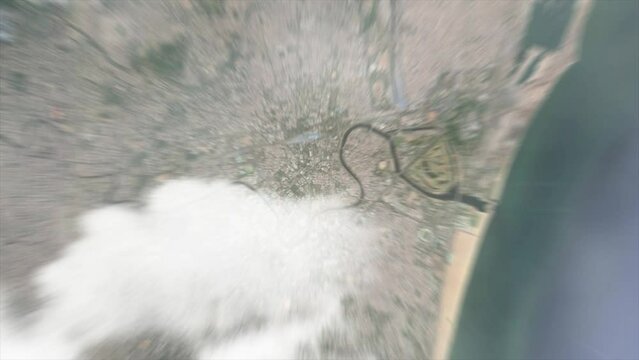Zoom from space on Chennai - India