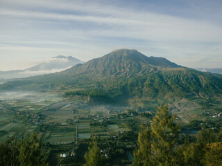 Sukawana village and Batur mountain.