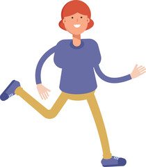 Woman Character Running
