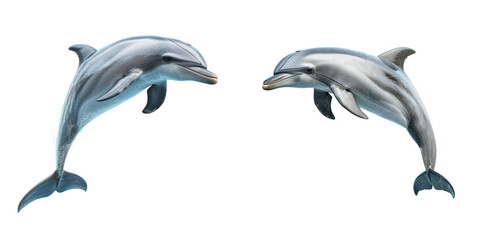 Dolphin Fins Set Isolated on Transparent or White Background, PNG