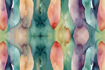A seamless pattern background inspired by the watercolor painting art, featuring soft, blended strokes in an array of soothing pastel hues - obrazy, fototapety, plakaty
