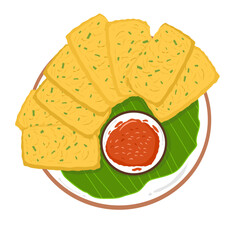 Tempe goreng indonesian food illustration
