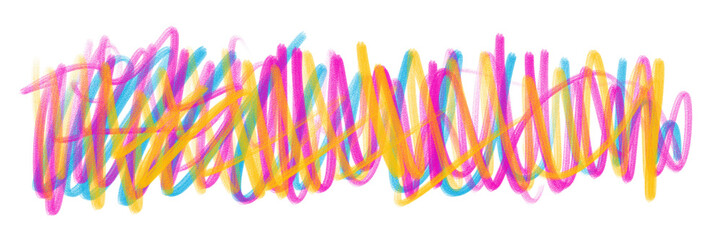 Colorful pencil abstract scribble lines