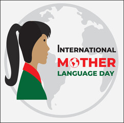 International Mother Language Day creative design for poster, banner vector flyer, and illustration. 3D