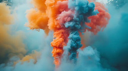 Abstract colorful smoke on background
