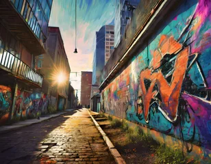 Fototapete Rund graffiti on the street © PlikArts