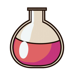 flasks with a chemist's liquid illustration on a white background hand-drawn close-up