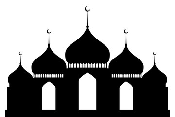 islamic structure praying place mosque silhouette vector