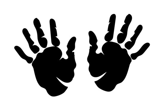 open hand print silhouette vector illustrator