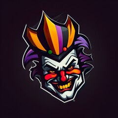 vector design clown head Mascot gaming and esport logo