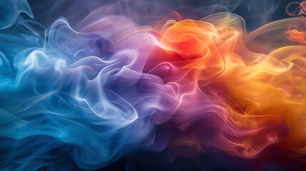 Abstract colorful smoke on background