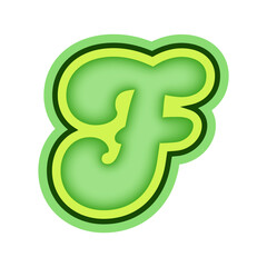 Green Alphabet Letter F