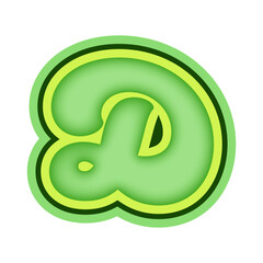 Green Alphabet Letter D