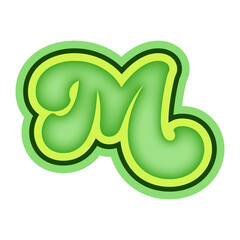 Green Alphabet Letter M