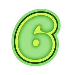Green Alphabet Number 6
