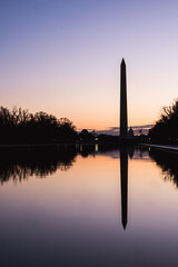 Fototapeta na wymiar Washington Monument in silhouette on winter morning.