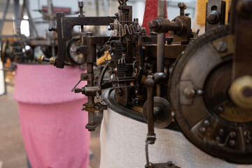 Vintage Textile Industry Machine Weaving