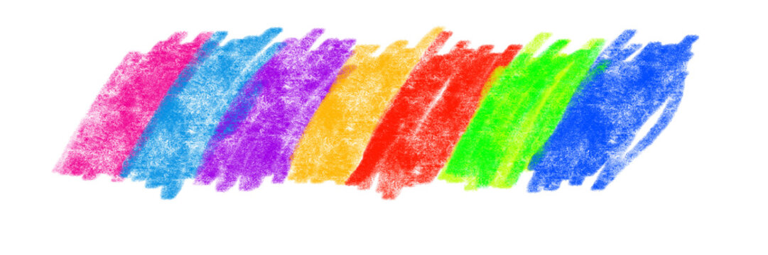 Colorful pastel crayons on a transparent background