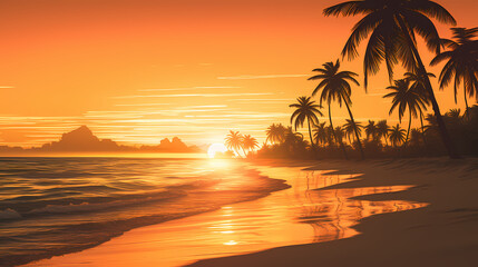Aerial view of beautiful beach, simple, calm composition in clear blue