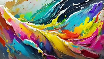 Vibrant Spectrum: Multicolored Oil Paint Dance