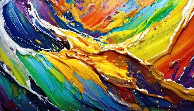 Vibrant Spectrum: Multicolored Oil Paint Dance"