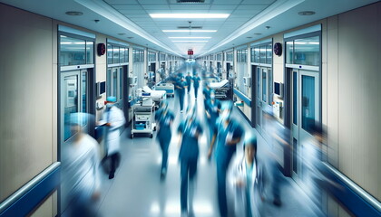 emergency blurred people motion