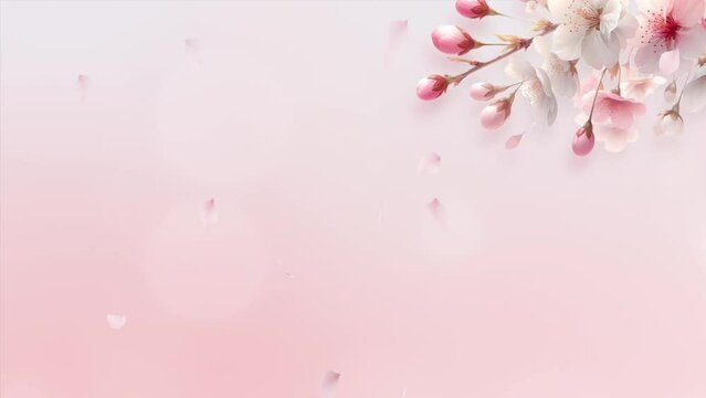 natural beauty of cherry blossoms in full bloom, generated AI. Loop video background (AI001)