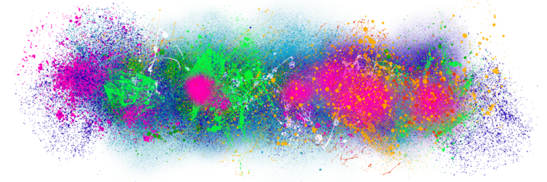 abstract colorful ink explosion spray element