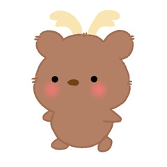 Little bear character on Christmas Eve