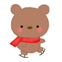 Little bear character on Christmas Eve